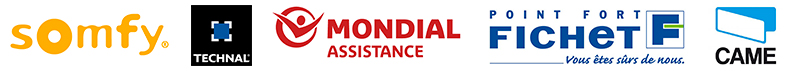Partenaires - Somfy, Technal, Mondial Assistance, Fichet, Came